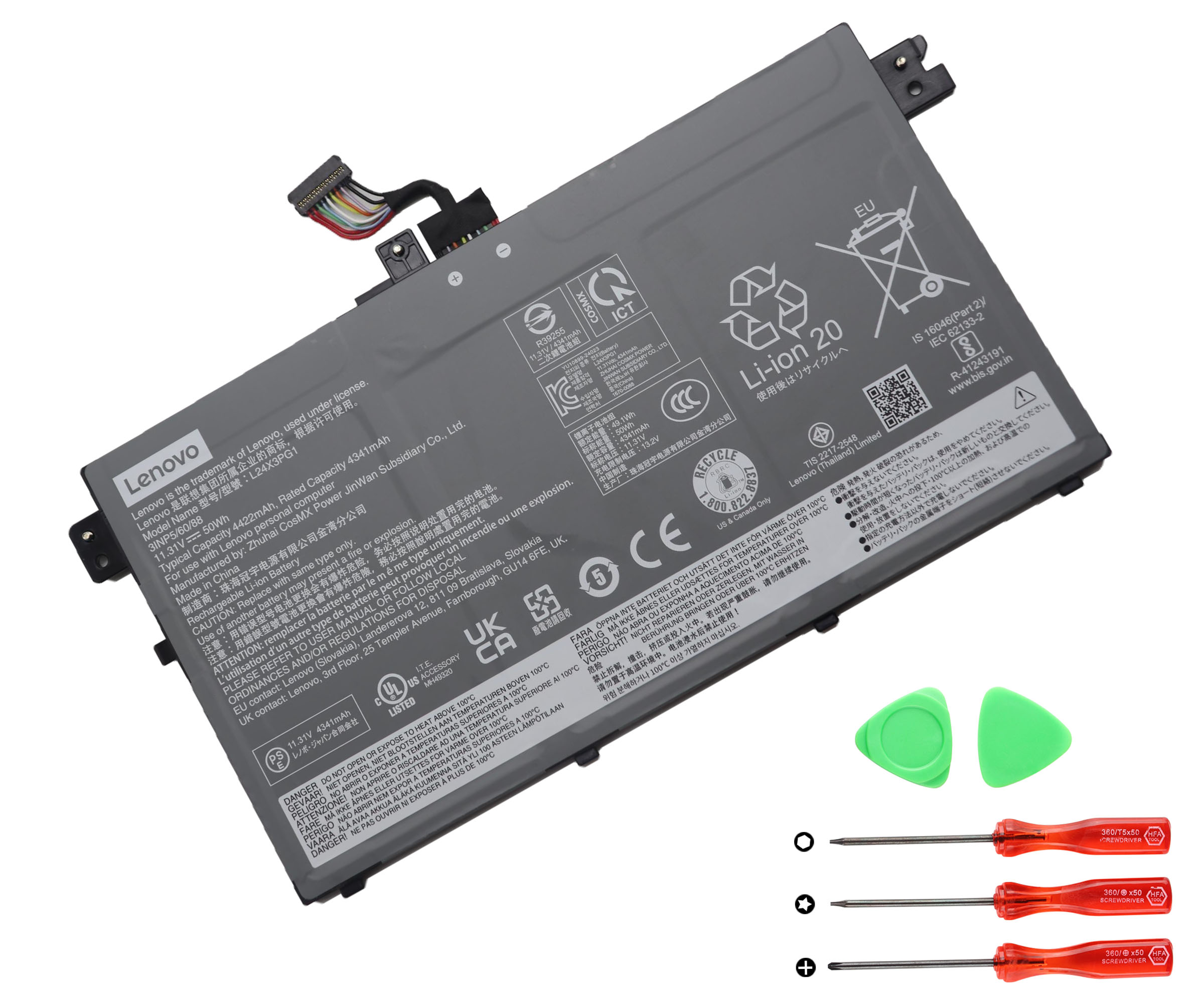Lenovo Chromebook 2-in-1 (14", 10) 83LN Batterier Original 4422mAh 50Wh