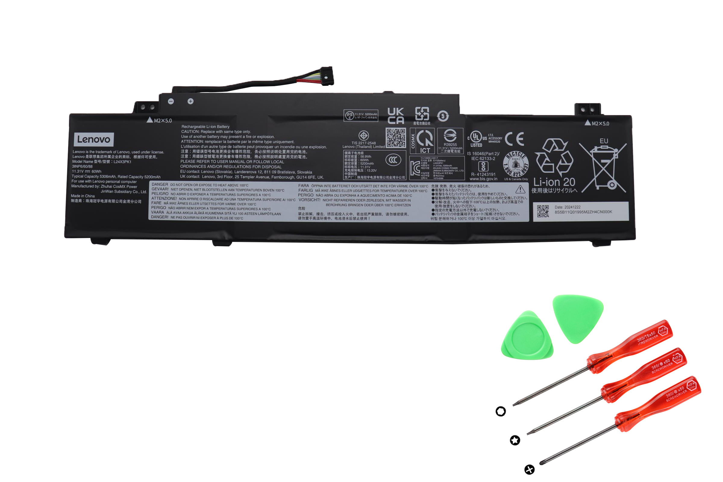 Lenovo 5B11Q01995 Batterier Original 5306mAh 60Wh
