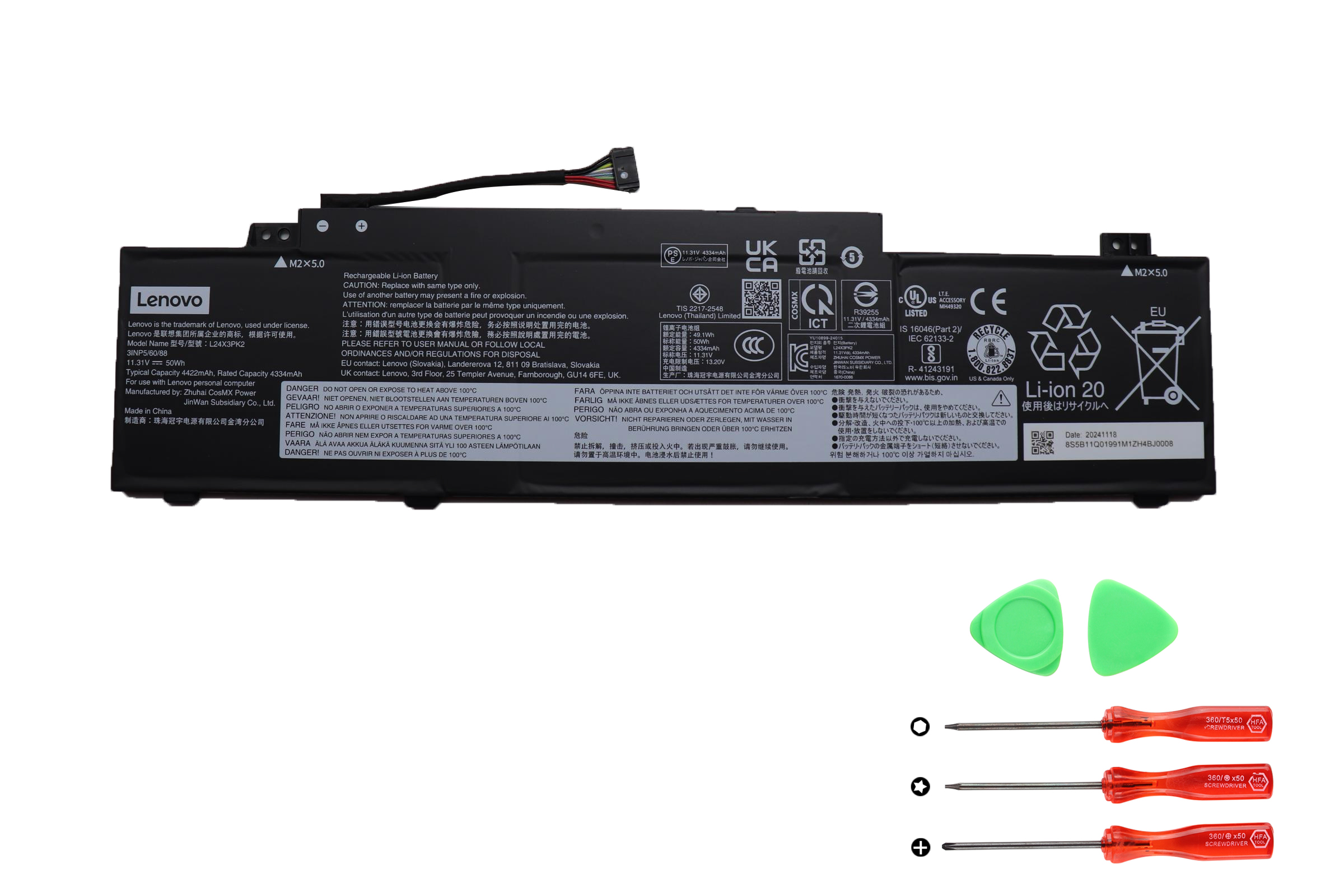 Lenovo 3INP5/60/88 5B11Q01973 Batterier Original 4422mAh 50Wh