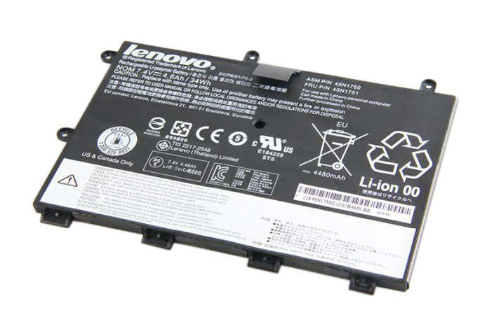 34Whr Lenovo 45N1751 45N1752 Original Batterier