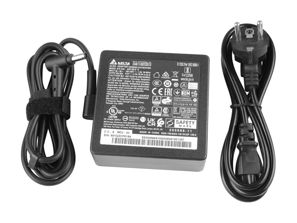MSI Commercial 14H A13MG vPro Laddare AC Adapter Original 90W + Kabel
