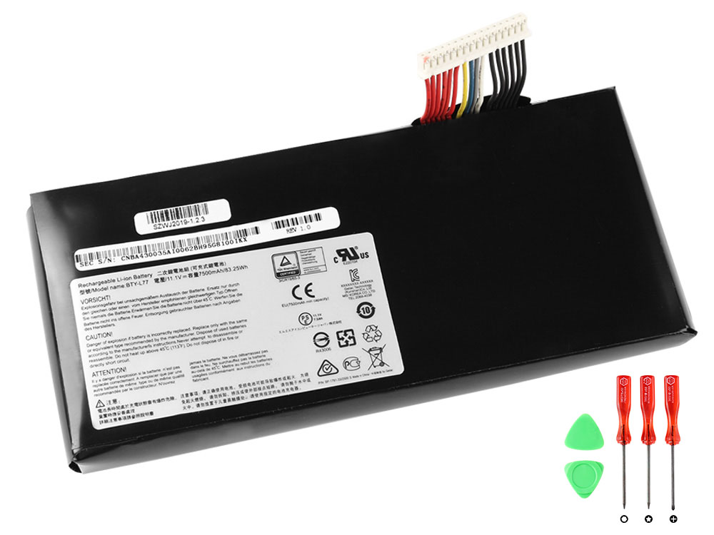 Original 7500mAh Batería MSI GT72 2PC Dominator GT72 2PC-058UK