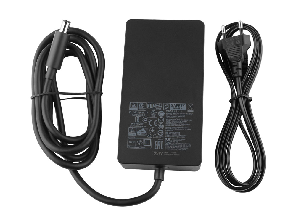Original 199W Laddare Microsoft 1931 AC Adapter + Kabel