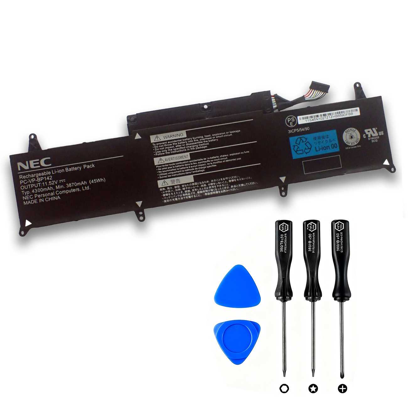 Original Batterier NEC PC-VP-BP142 4300mAh 45Wh