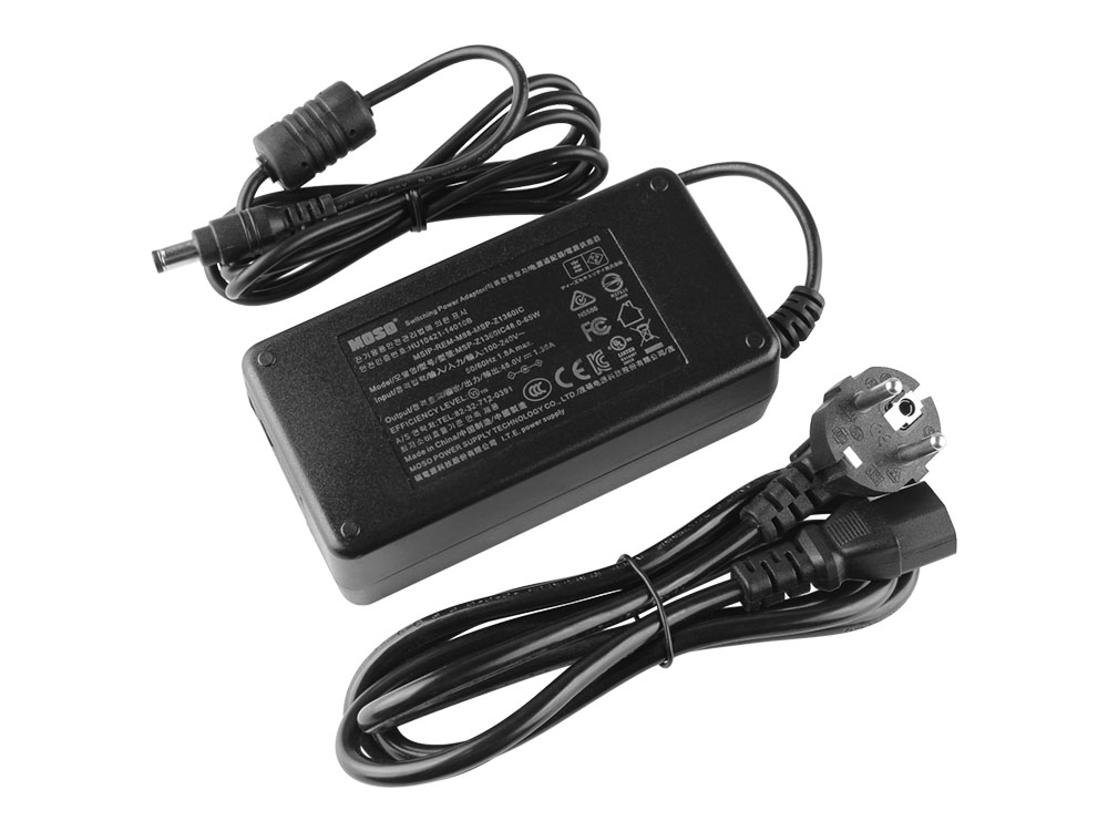 65W Laddare Hikvision DS-7604NI-Q1/4P 4CH PoE NVR AC Adapter + Kabel