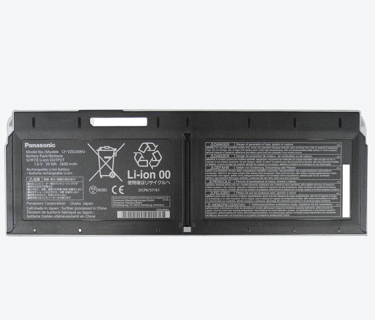 Original Batterier Panasonic CF-XZ6 CF-XZ6HFAQR 2600mAh 20Wh