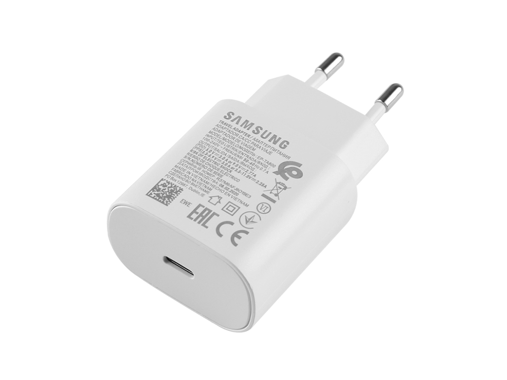 Original 25W Blanco Samsung Galaxy A10e SM-A102N AC Adapter Laddare