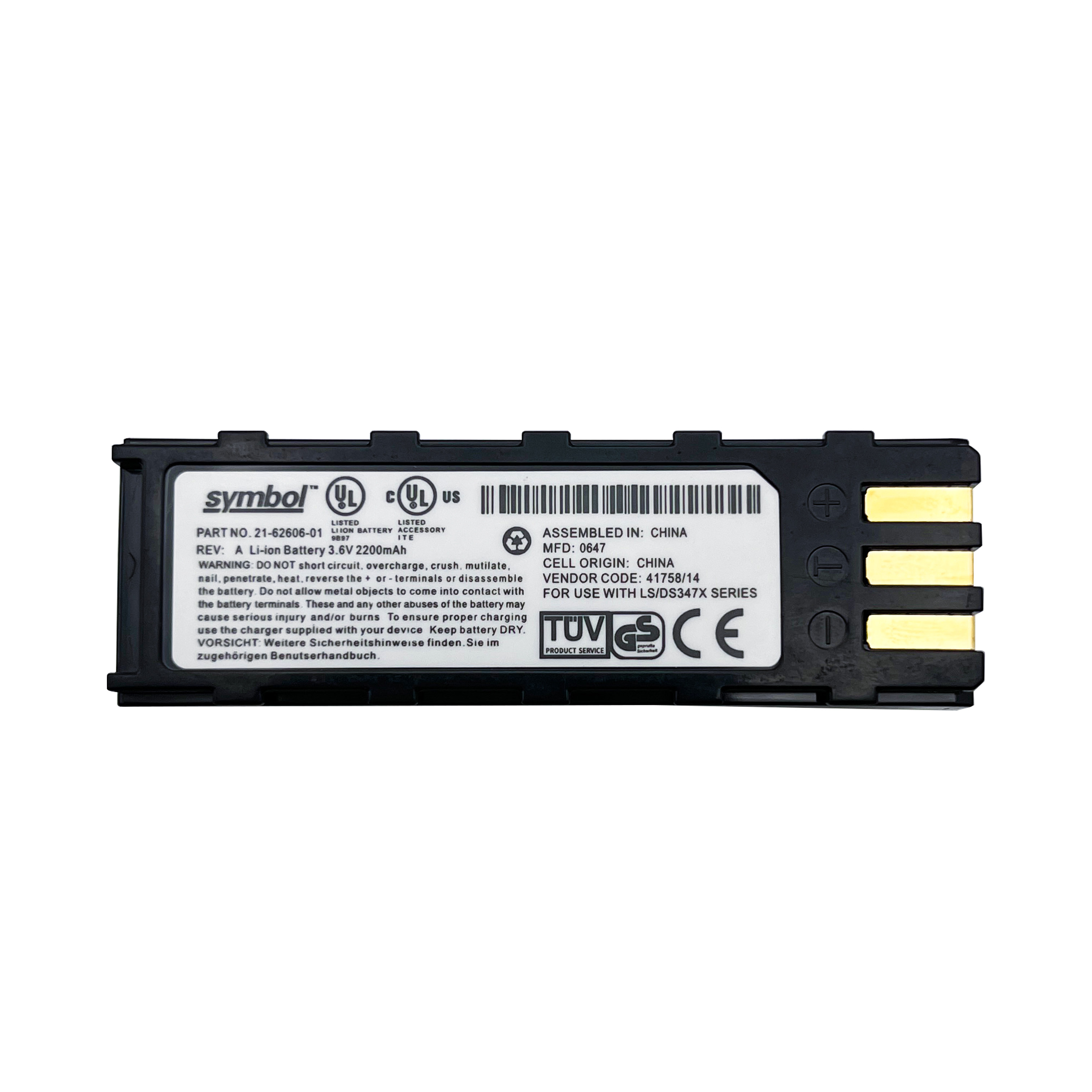 Symbol 21-62606-01 BTRY-LS34IAB00-00 Skanner Batterier Original 2200mAh